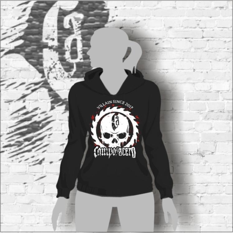 Sawblade Skull Hoodie Lady